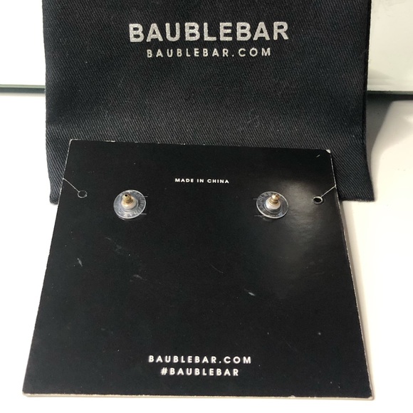 Bauble Bar Pink Blue Resin Pave & Gold Studs - Picture 3 of 6